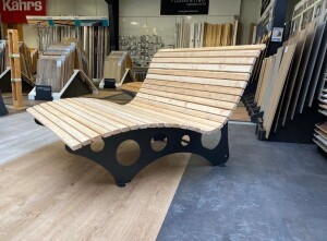 Das Waldsofa / Wellenliege, Motiv: Kreise (Holz: sib....