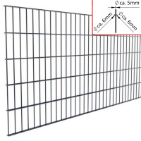 DOPPELSTABMATTE BASIC Feuerverzinkt, BREITE 2506 mm, Drahtstärke ca. 6/5/6 mm, Maschenweite 50 x 200 mm, Höhe: 2030 m