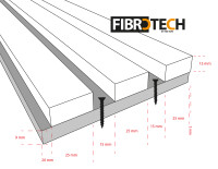 22 x 605 x 2440 mm Fibrotech Akustikpaneel Furnier White Platinum (weiß), fugenloser Optik (9 mm PET Filzträger-grau / Lamelle: 12 x 25 mm MDF grau), VE: 1 St. / 1,46 qm (ca. 13,5 kg) -Sonderbestellung / Lieferzeit auf Anfrage -