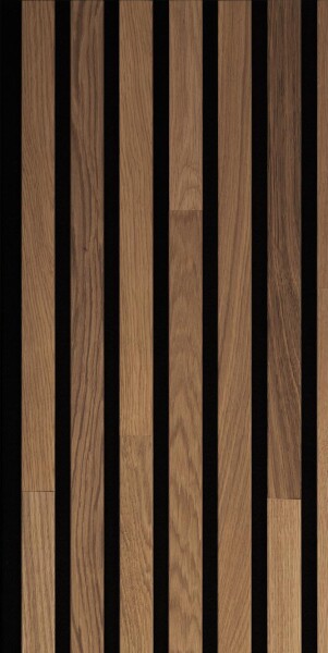 13 x 330 x 2600 mm Acoustic Sense WOOD, 5 x 31 mm Massivholzstreifen Eiche braun 04312, Struktur: gebürstet, Breite: fugenloser Optik (8 mm Filzträger - Deckmaß: 320 mm) Mindestabnahme 2 Stück = 1,716 qm