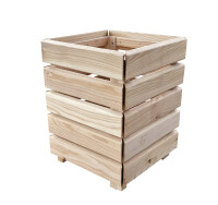 780 x 870 x 475 mm (B x H x T) RHOMBUS Mährobotergarage aus sib. Lärche Rhombusleisten 19 x 68 mm, unbehandelt, Holzdeckel mit einem darunter liegenden Regenschutz aus verzinktem Stahl