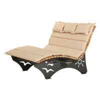 Waldsofa Doppel - Polsterauflage RELAX XXL Creme (Kartonverpackt) für Wellenliegen, Saunaliegen, Waldsofas, Strandsofa usw. geeignet. Format / Abmessungen der Auflage: (LxBxH) ca. 190 x 150 x 4 cm Verfügbarkeit auf Anfrage !