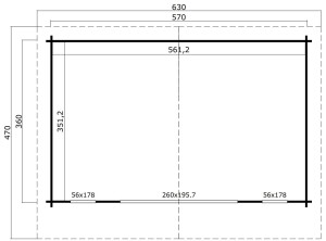 44 mm Gartenhaus Lasita Maja Sussex 2 unbehandelt,...