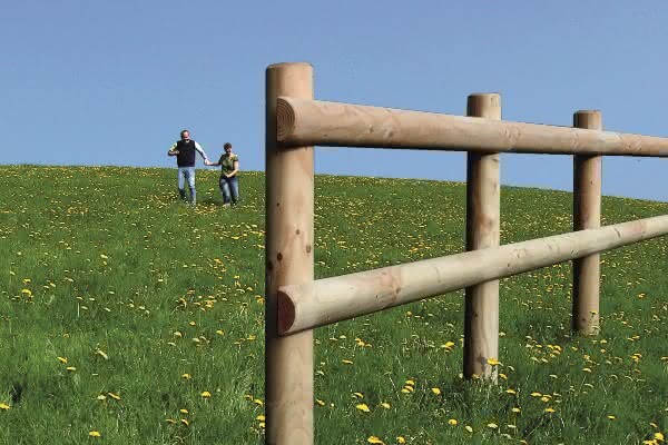 10 cm Zaunriegel Lärche / Douglasie zyl. Gefräst und getrennt, Länge: 500 m, Gewicht: 7,85 kg, LZ: 4 - 6 Wo., Art.-Nr.: 82031027-210/ JO