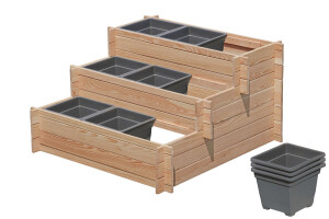 COMBO 3x3 Pflanztreppe, Lärche, 110x114x63cm, VE: 8,...