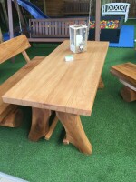Tischplatte Tisch Platte Gartentisch Eiche Antik Rund Ø70 cm 