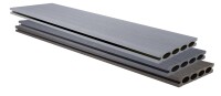 24 x 142 x 2950 mm VIVADECK® Terrassendielen BPC CoEx, Ovalhohlkammer-Profil, Oberfläche: feingerillt & glattgebürstet Clip-Nut, Erdbraun (Ausverkauft)