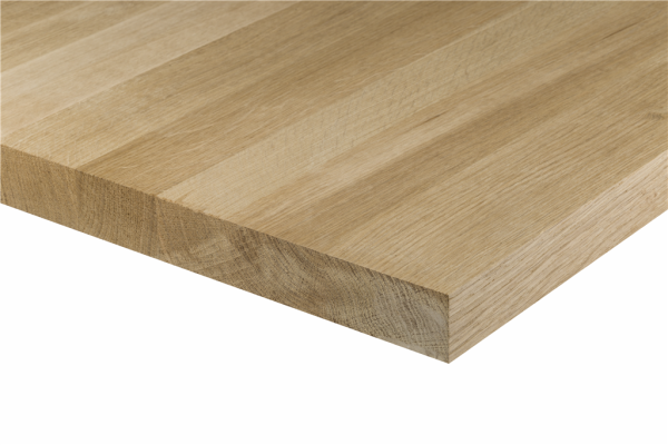 26 x 1210 x 1500 mm Leimholzplatte Eiche europäisch AB, foliert, Laubholz, Leimholz nach EN 13353, durchgehende Lamelle 45 mm (Preis / qm: 185,7352 €)