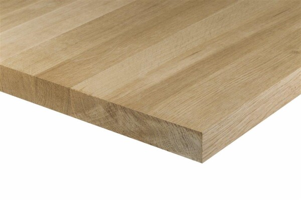 19 x 1210 x 2500 mm Leimholzplatte Eiche europäisch A/B, foliert, Laubholz keilgezinkte, D3 verleimt, Lamelle 40-42 mm (Preis / qm: 109,956 €)